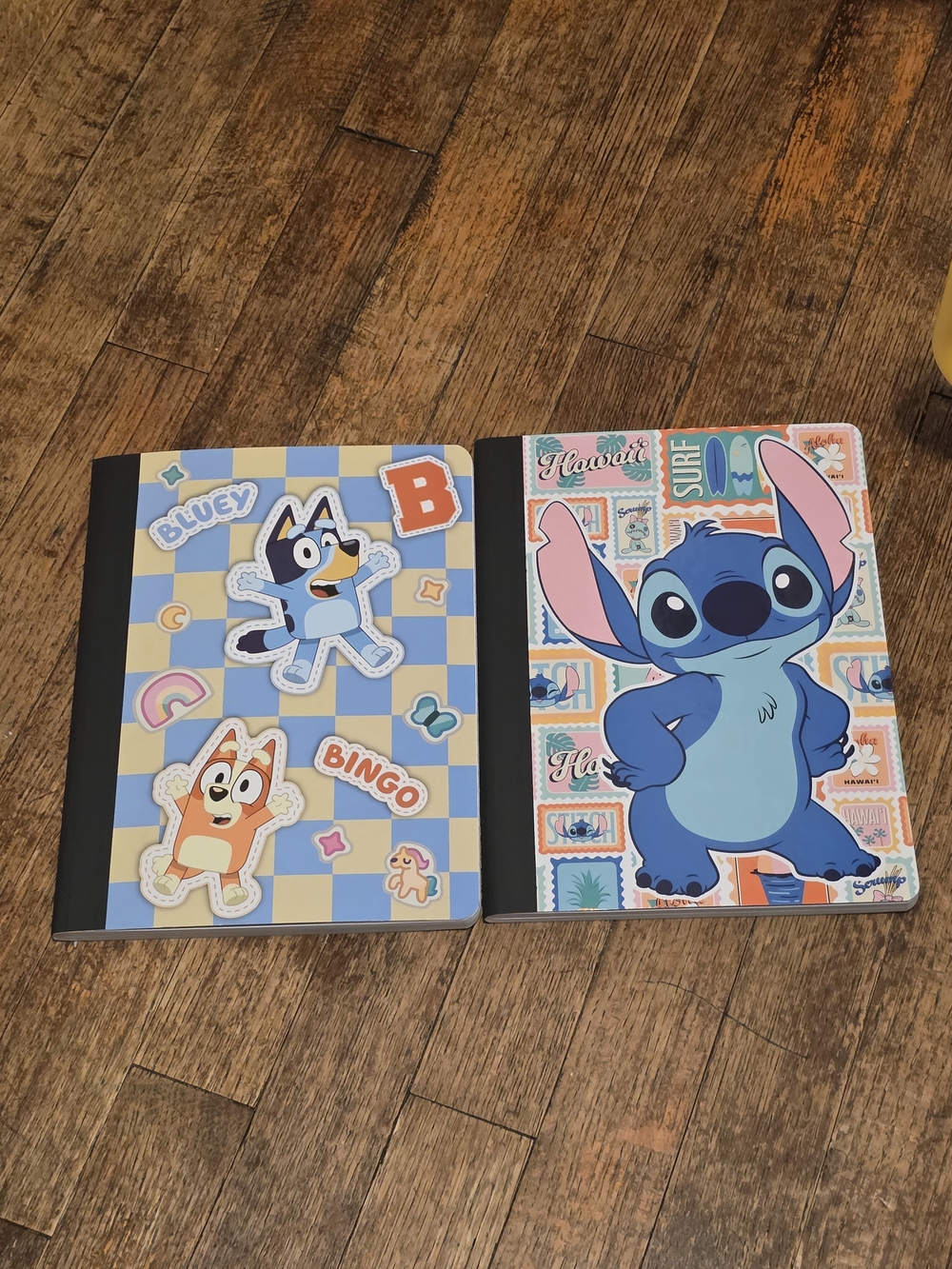 Disney Stitch and Bluey Dual Kids Notebooks - Blue, Light Blue, Pink, Orange